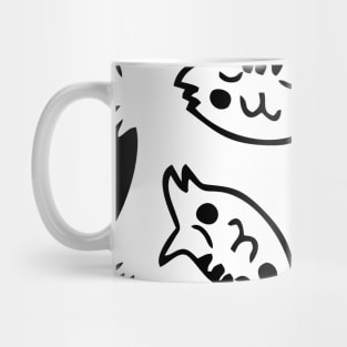 Black White Cute Cats Pattern Mug